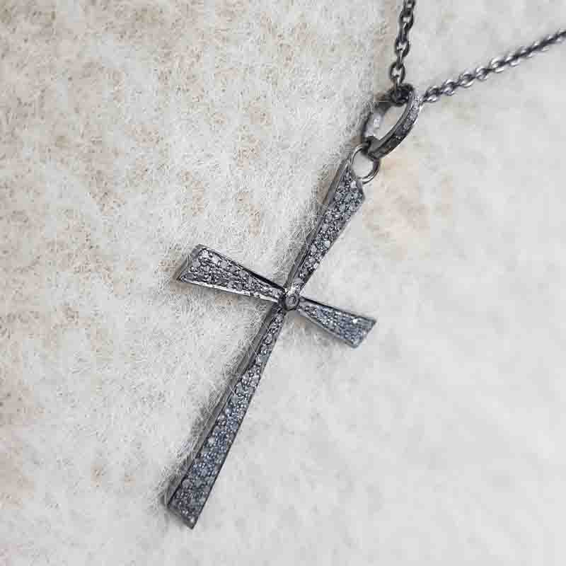 Cross Designer Pave Diamond Pendent