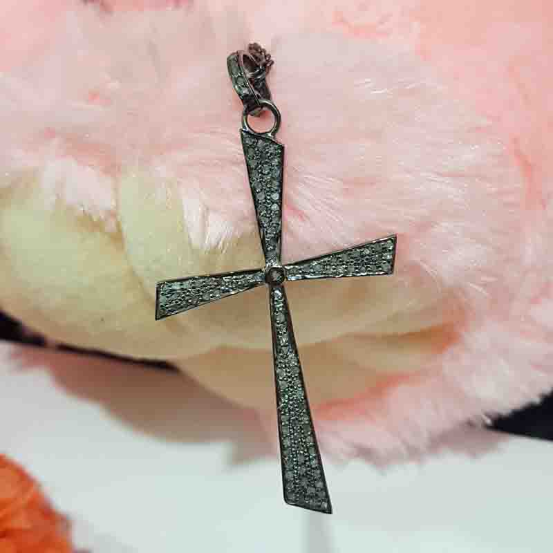 Cross Designer Pave Diamond Pendent