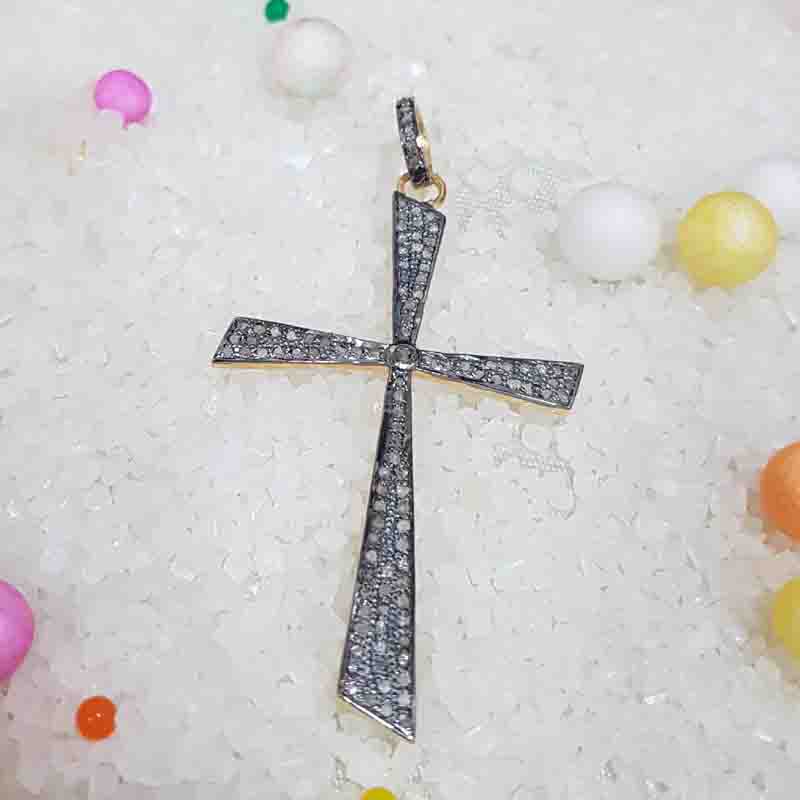 Cross Designer Pave Diamond Pendent