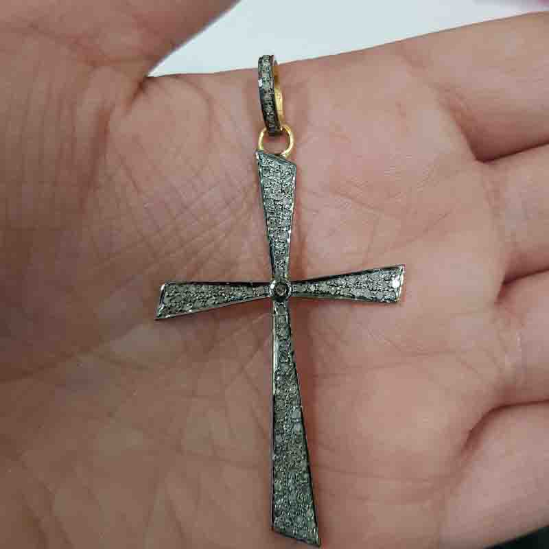 Cross Designer Pave Diamond Pendent