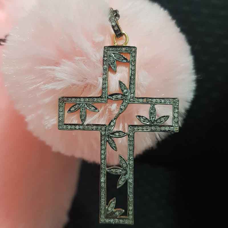 Unique Cross Pendent With Stylish Leaf Pendent