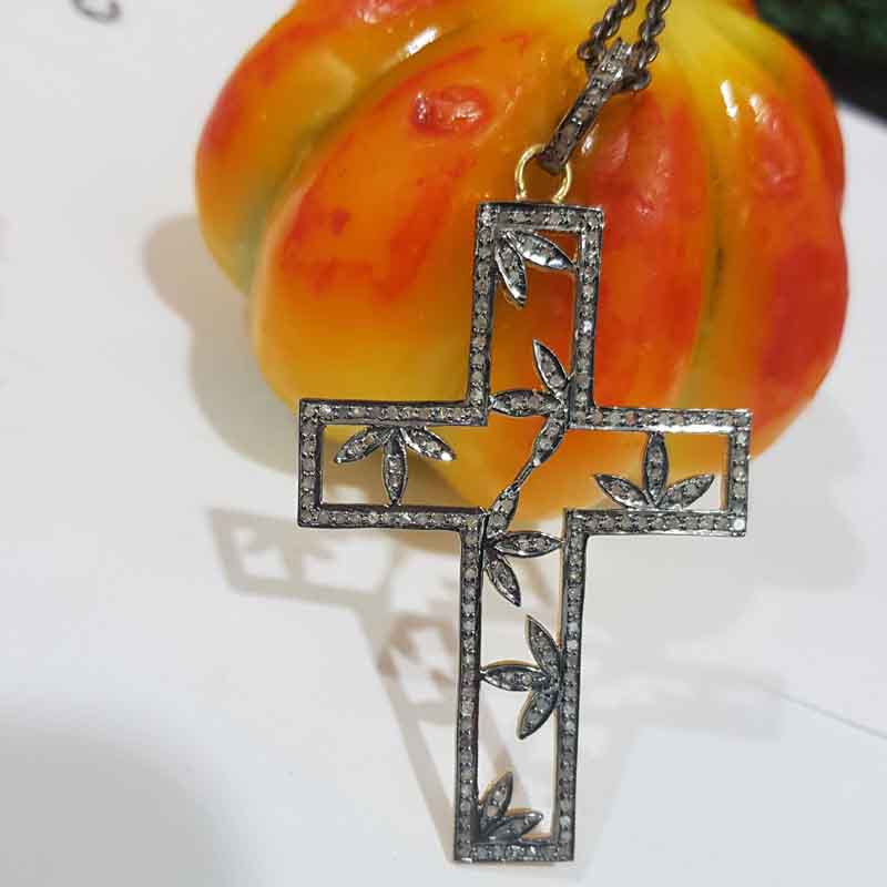 Unique Cross Pendent With Stylish Leaf Pendent