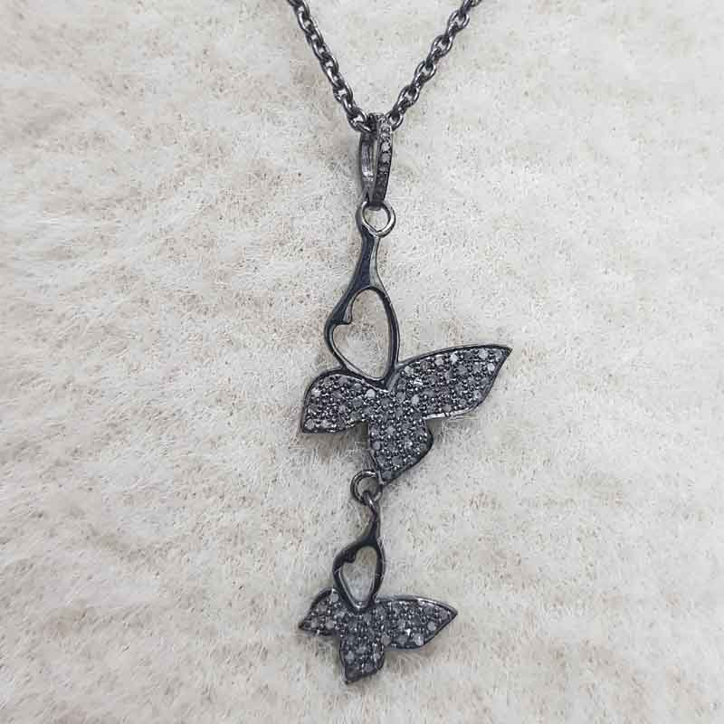 Butterfly Designer Pave Diamond Pendent