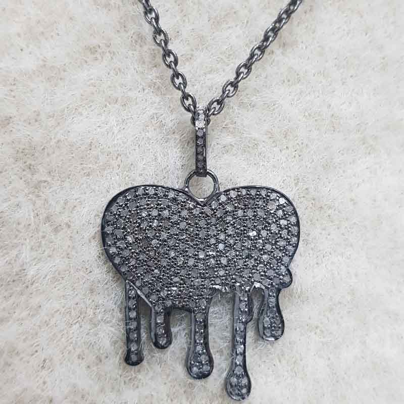 Fully Pave Diamond Handmade Designer Heart Pendent