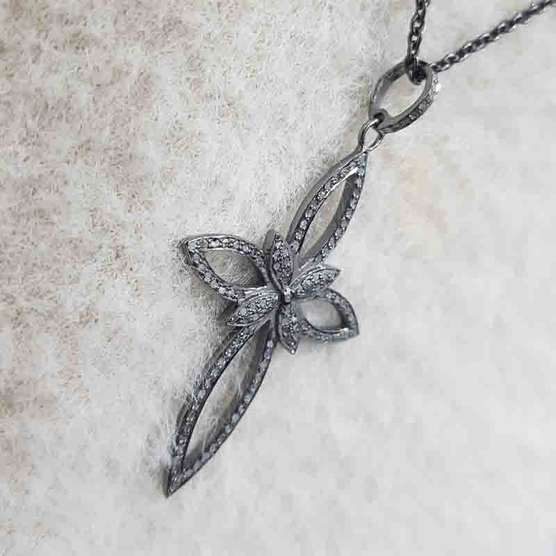 Charming Cross Style Pendent With Pave Layers