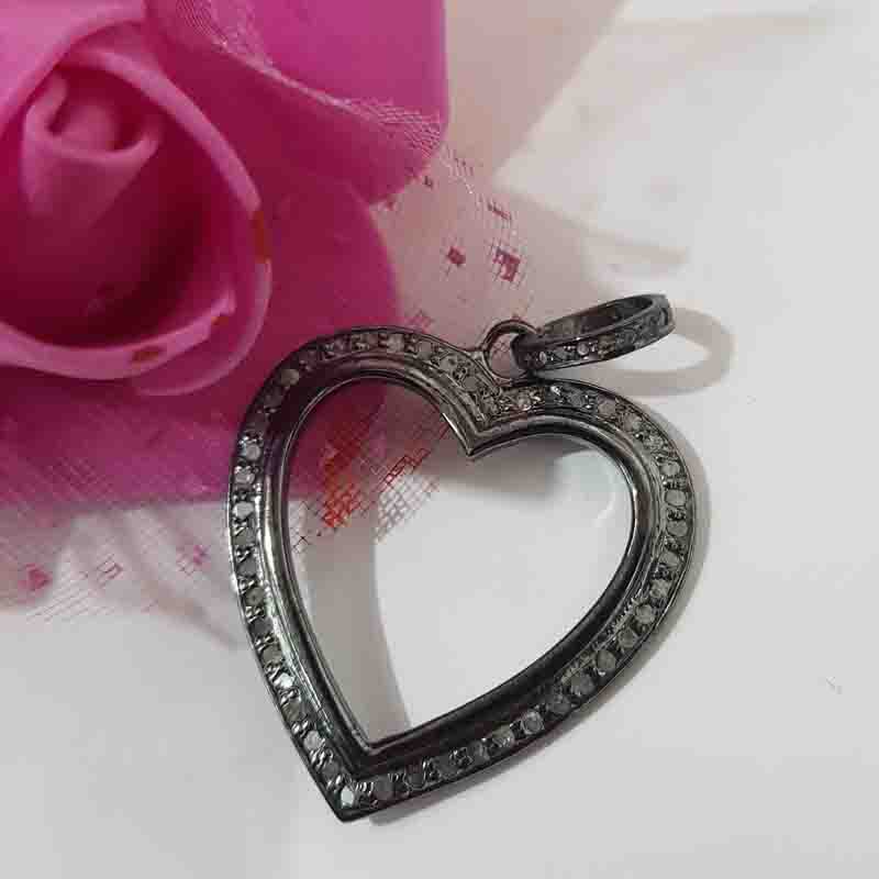 Open Heart Pave Diamond Layers Pendant