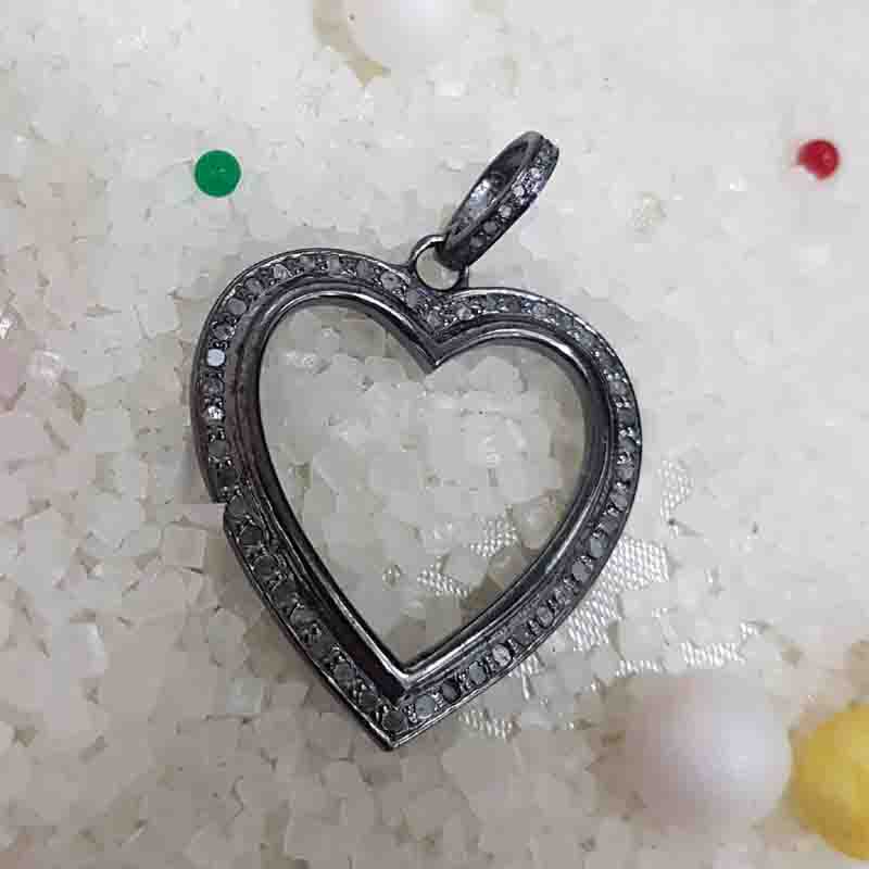 Open Heart Pave Diamond Layers Pendant