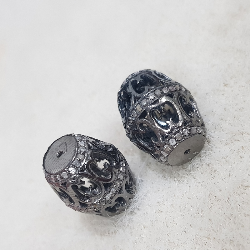 One Of A Kind Designer Pave Diamond Beads