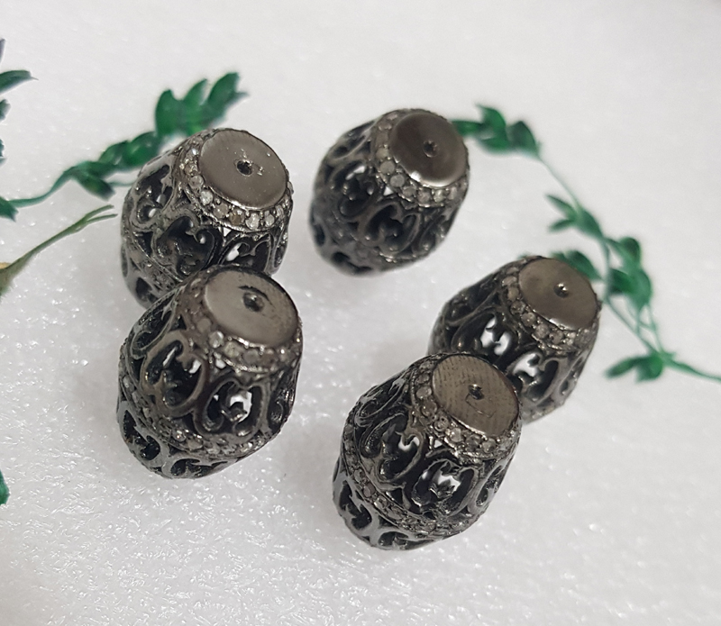 One Of A Kind Designer Pave Diamond Beads