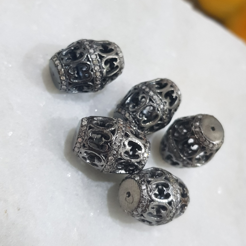 One Of A Kind Designer Pave Diamond Beads