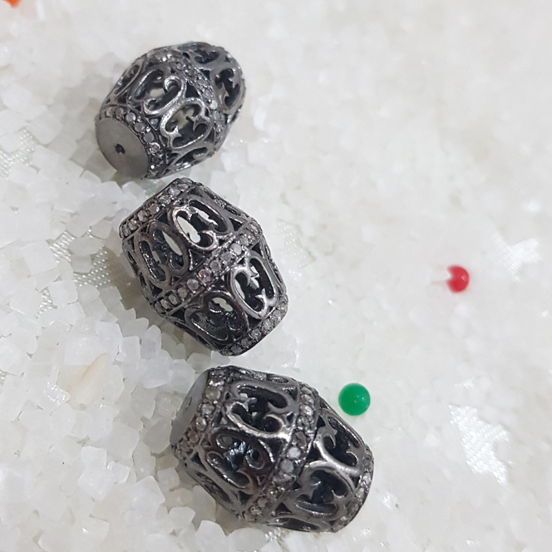 One Of A Kind Designer Pave Diamond Beads