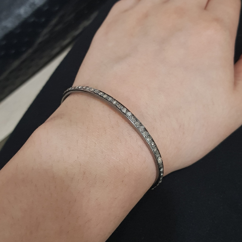 Unique Style One Line Diamond Cuff Bracelet