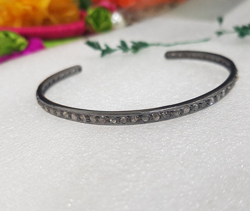 Unique Style One Line Diamond Cuff Bracelet