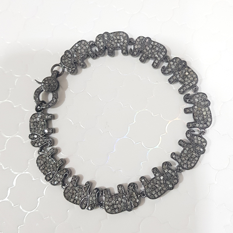 Stunning Elephant Designer Bracelet With Pave layers