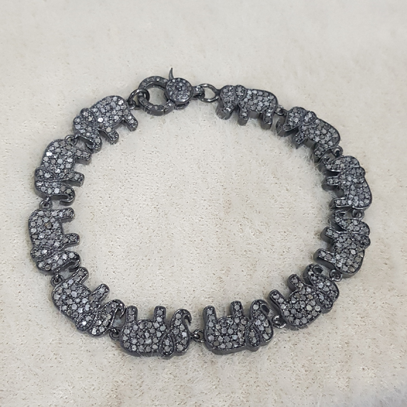 Stunning Elephant Designer Bracelet With Pave layers