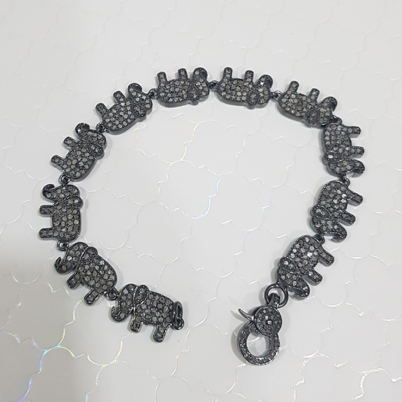 Stunning Elephant Designer Bracelet With Pave layers