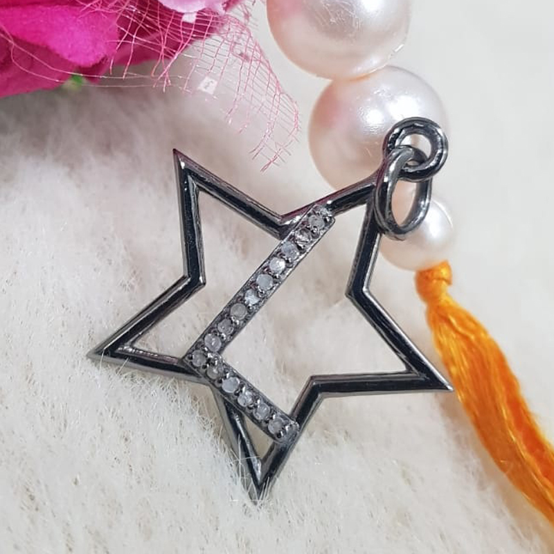 Glorious Diamond Latter Star Charm Pendant