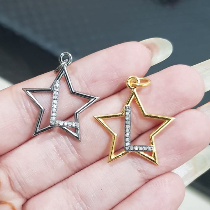 Glorious Diamond Latter Star Charm Pendant