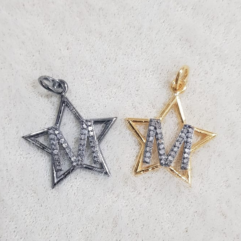 Glorious Diamond Latter Star Charm Pendant