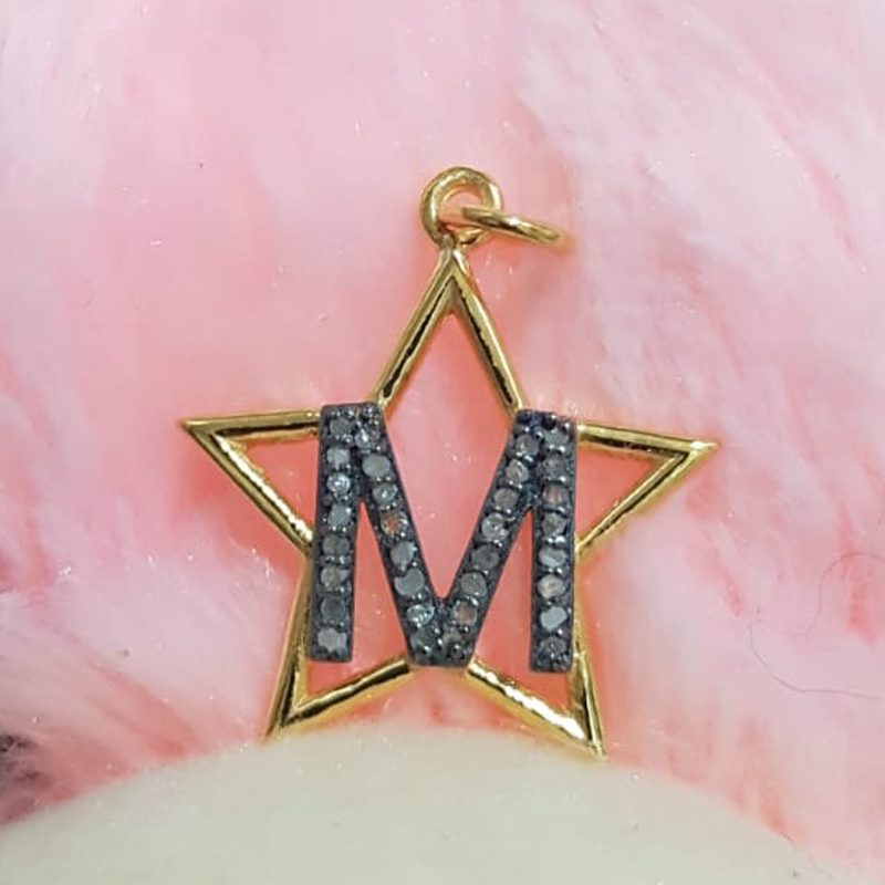 Glorious Diamond Latter Star Charm Pendant