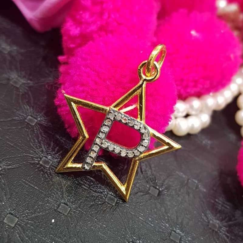 Glorious Diamond Latter Star Charm Pendant