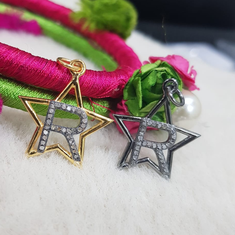 Glorious Diamond Latter Star Charm Pendant