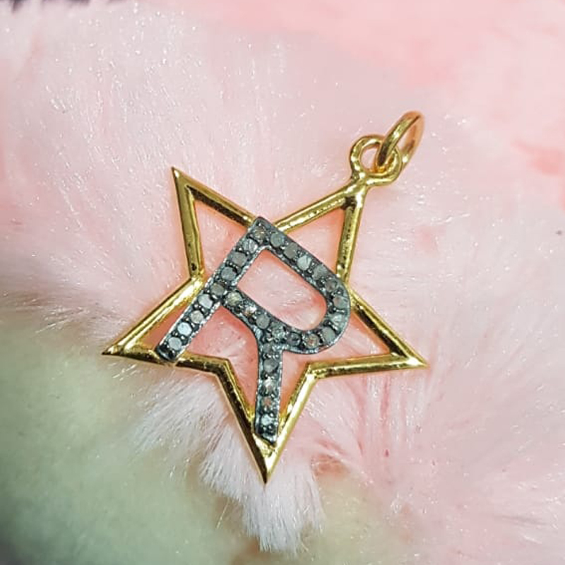 Glorious Diamond Latter Star Charm Pendant