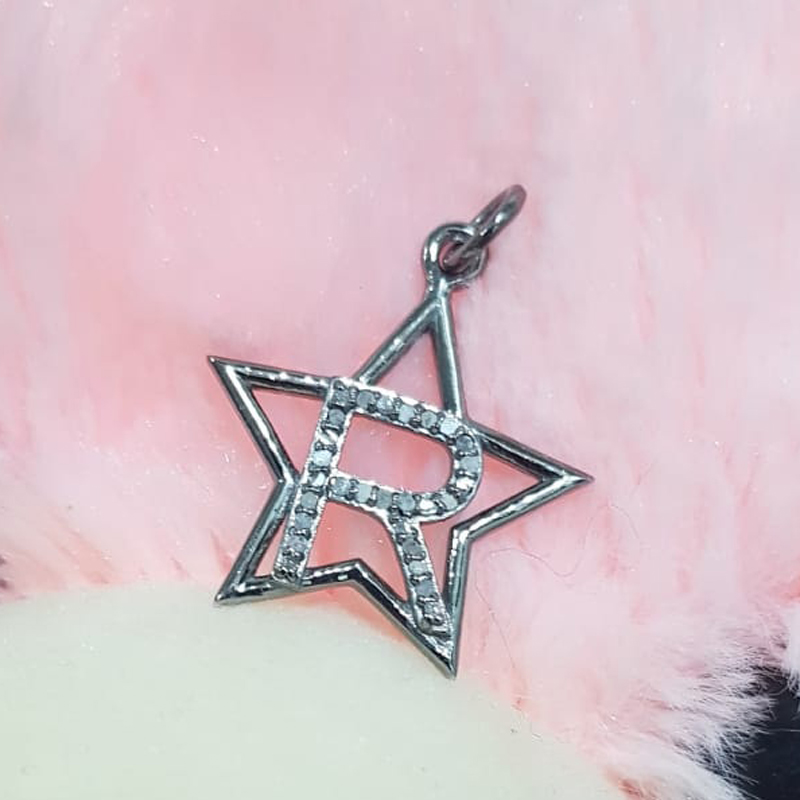 Glorious Diamond Latter Star Charm Pendant