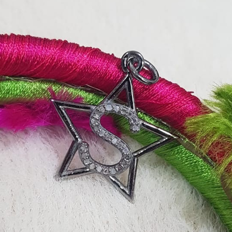 Glorious Diamond Latter Star Charm Pendant