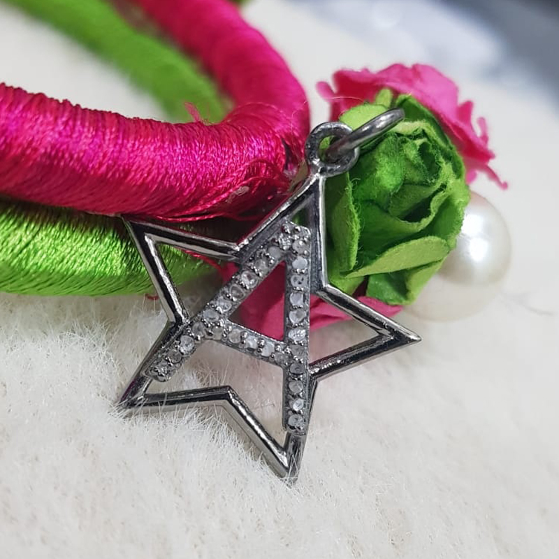 Glorious Diamond Latter Star Charm Pendant