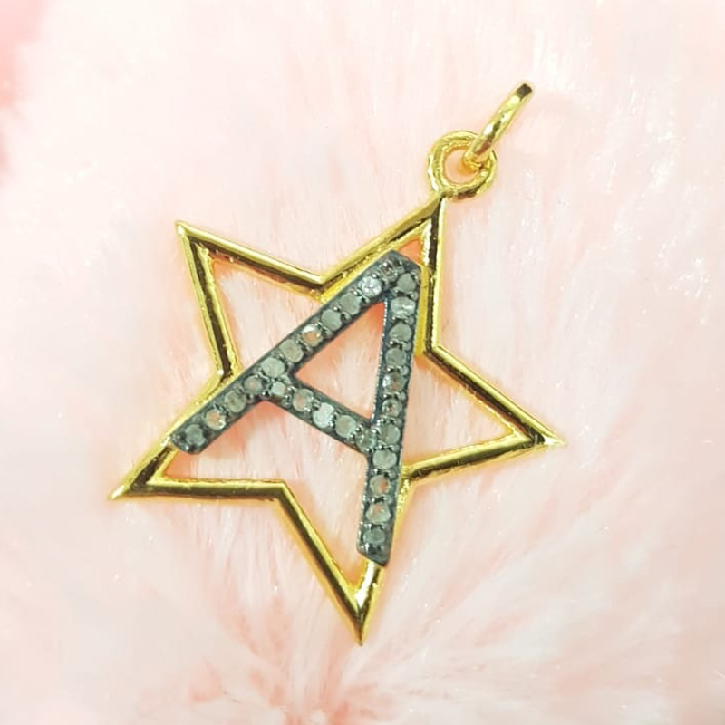 Glorious Diamond Latter Star Charm Pendant