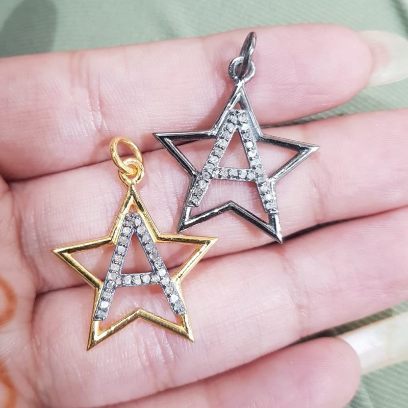 Glorious Diamond Latter Star Charm Pendant