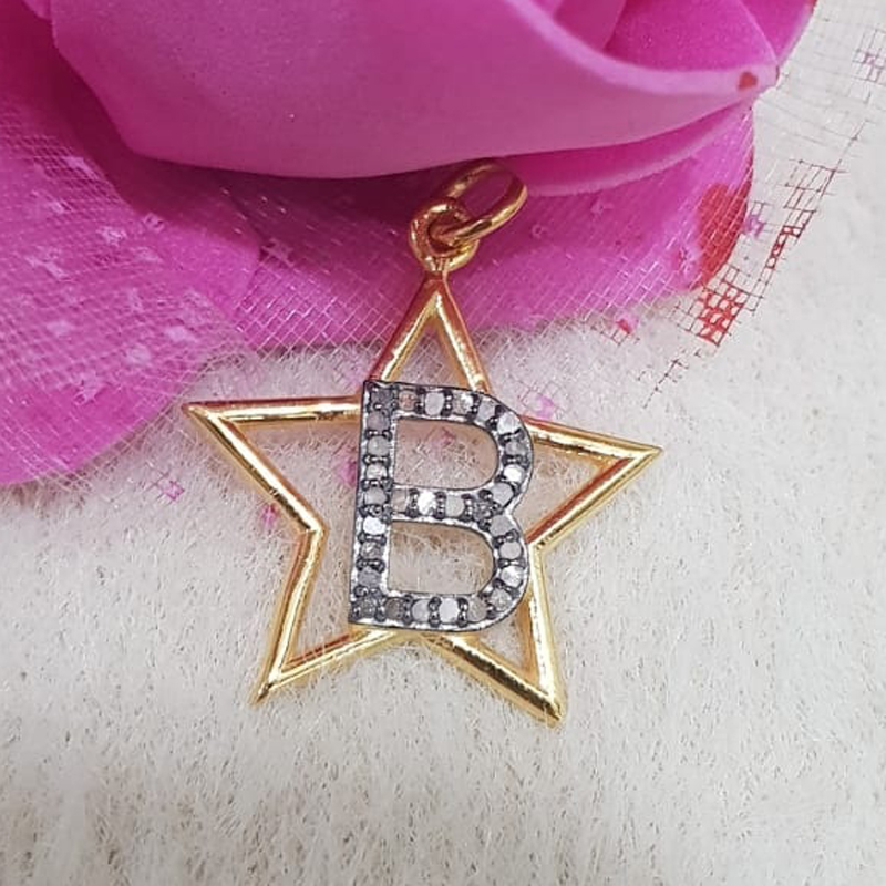 Glorious Diamond Latter Star Charm Pendant