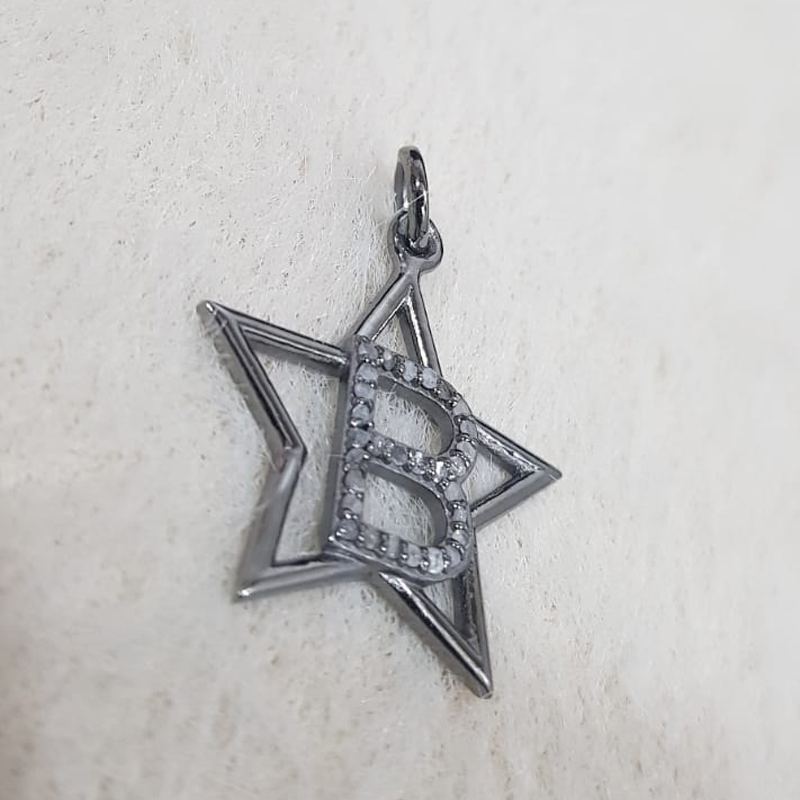 Glorious Diamond Latter Star Charm Pendant