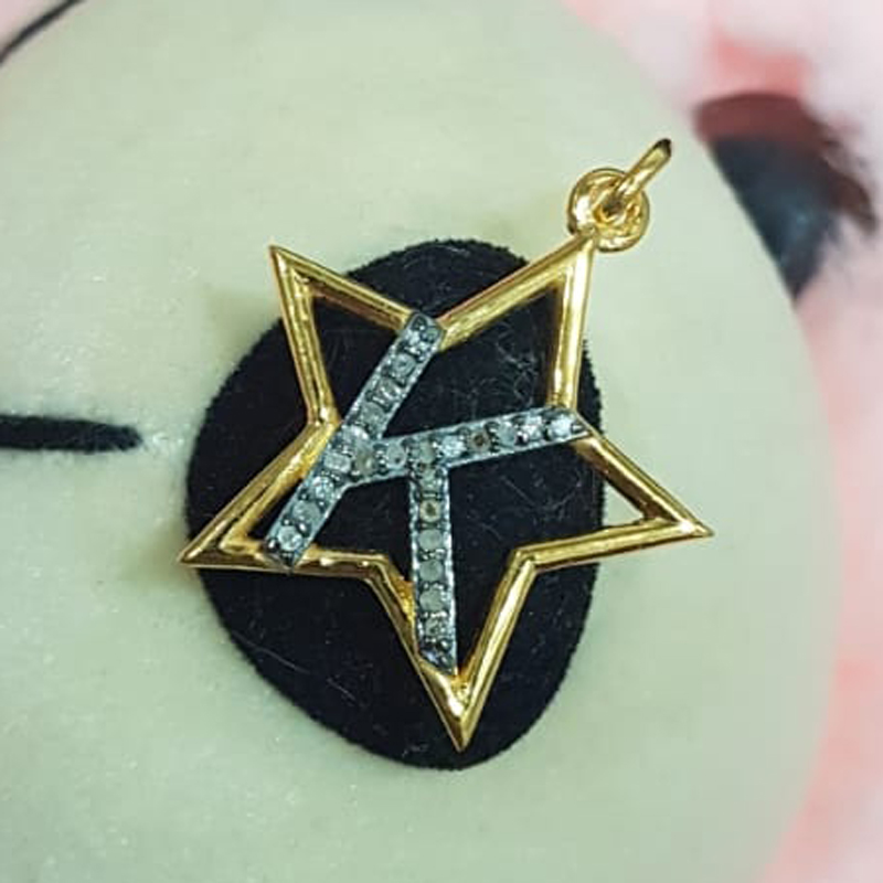 Glorious Diamond Latter Star Charm Pendant