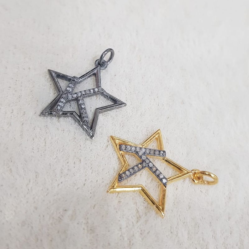 Glorious Diamond Latter Star Charm Pendant