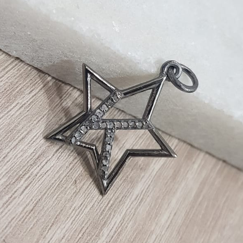 Glorious Diamond Latter Star Charm Pendant