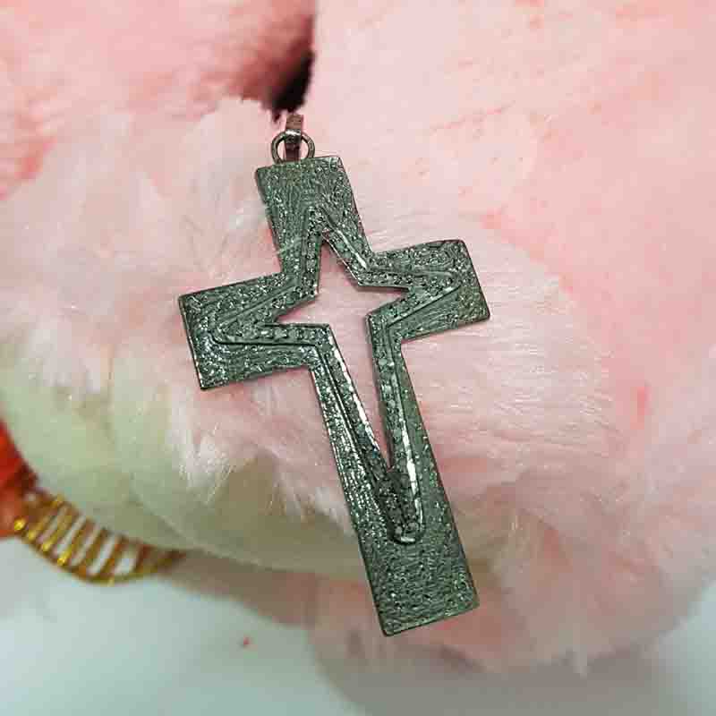 Symbol Of Christian Fancy Designer Cross pendent With Pave Layers