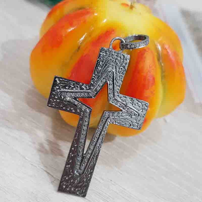 Symbol Of Christian Fancy Designer Cross pendent With Pave Layers