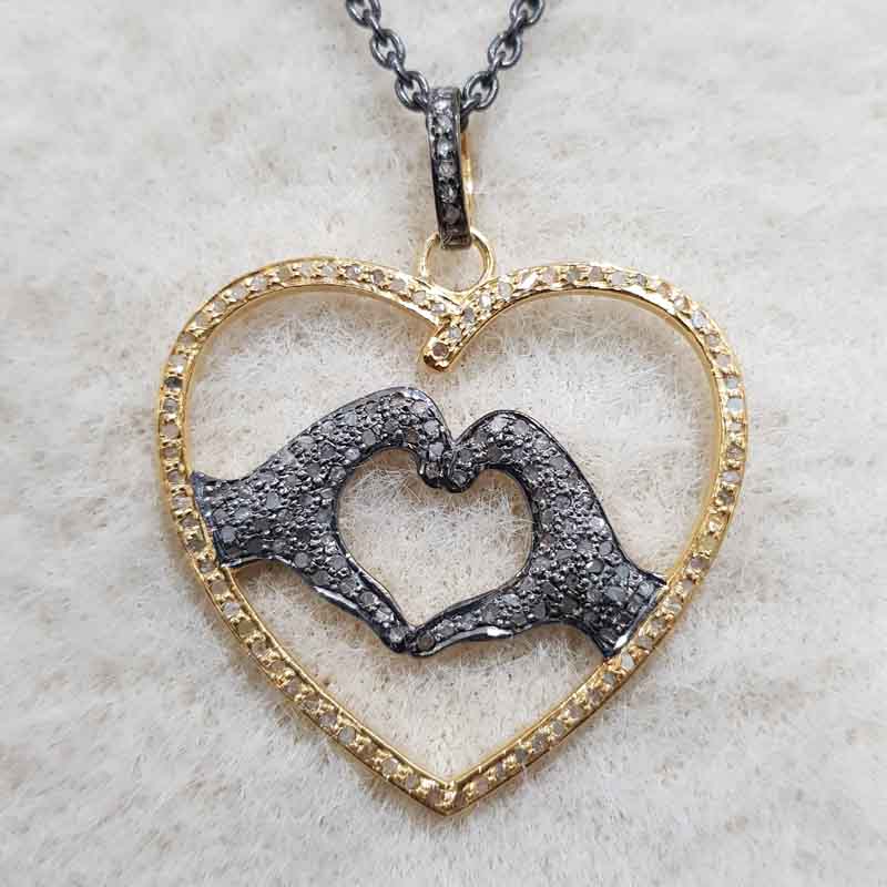 Love Symbol Pave Diamond Stunning Pendent