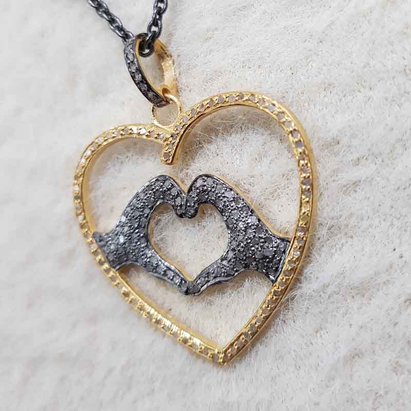 Love Symbol Pave Diamond Stunning Pendent