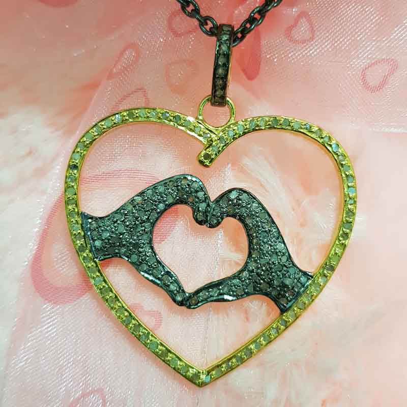 Love Symbol Pave Diamond Stunning Pendent