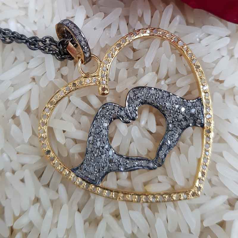 Love Symbol Pave Diamond Stunning Pendent