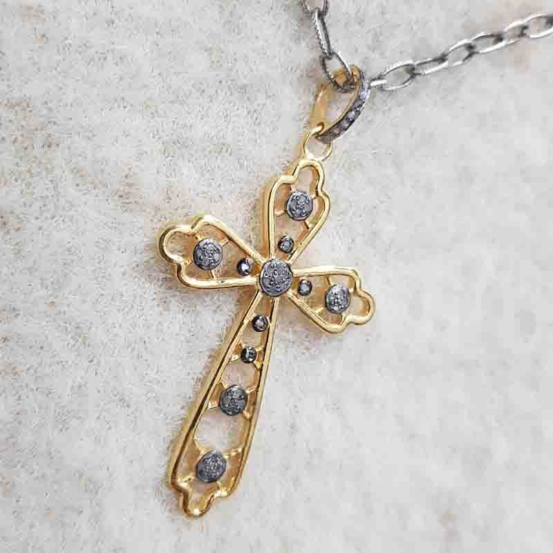 Shiny Fancy Designer 925 Sterling Silver Cross Pendent