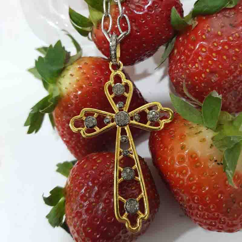 Shiny Fancy Designer 925 Sterling Silver Cross Pendent