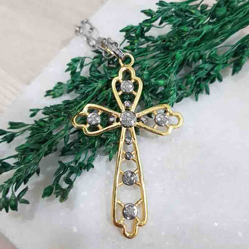 Shiny Fancy Designer 925 Sterling Silver Cross Pendent