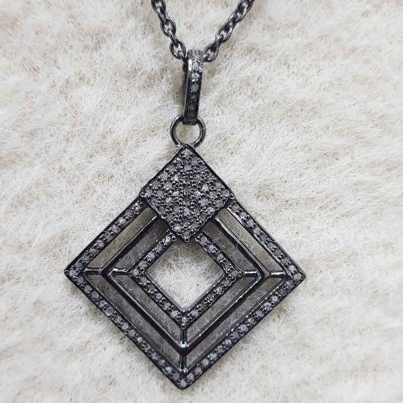 Stunning Fancy Designer Pave Diamond Lovely Pendent