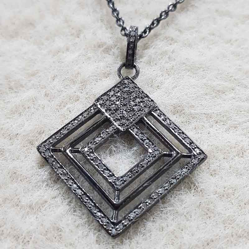 Stunning Fancy Designer Pave Diamond Lovely Pendent