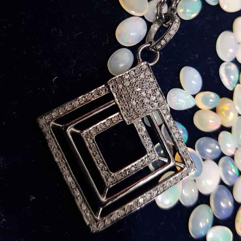 Stunning Fancy Designer Pave Diamond Lovely Pendent