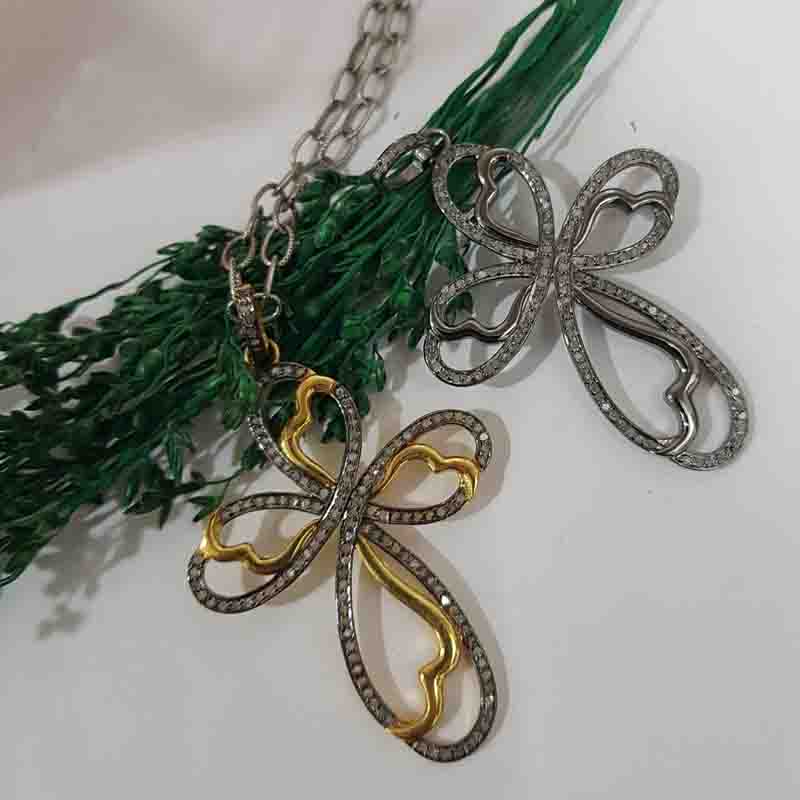 Unique Cross Style Pave Diamond Handmade Designer Pendent